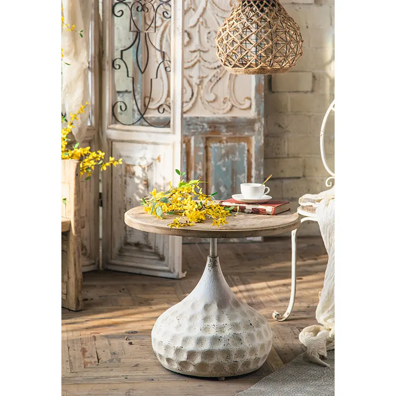 Minimalist End Table Living Room Detachable Tea Table Sets Wood Mdf Cover Round Coffee Table