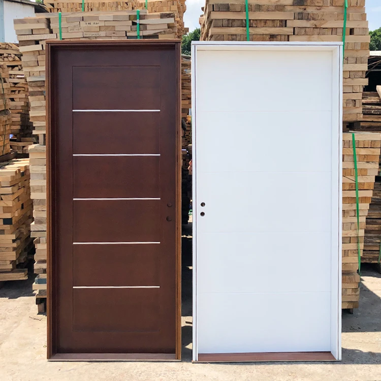 China Factory Prehung Fire Rate Soundproof Modern Design MDF HDF Solid Wooden Interior Door