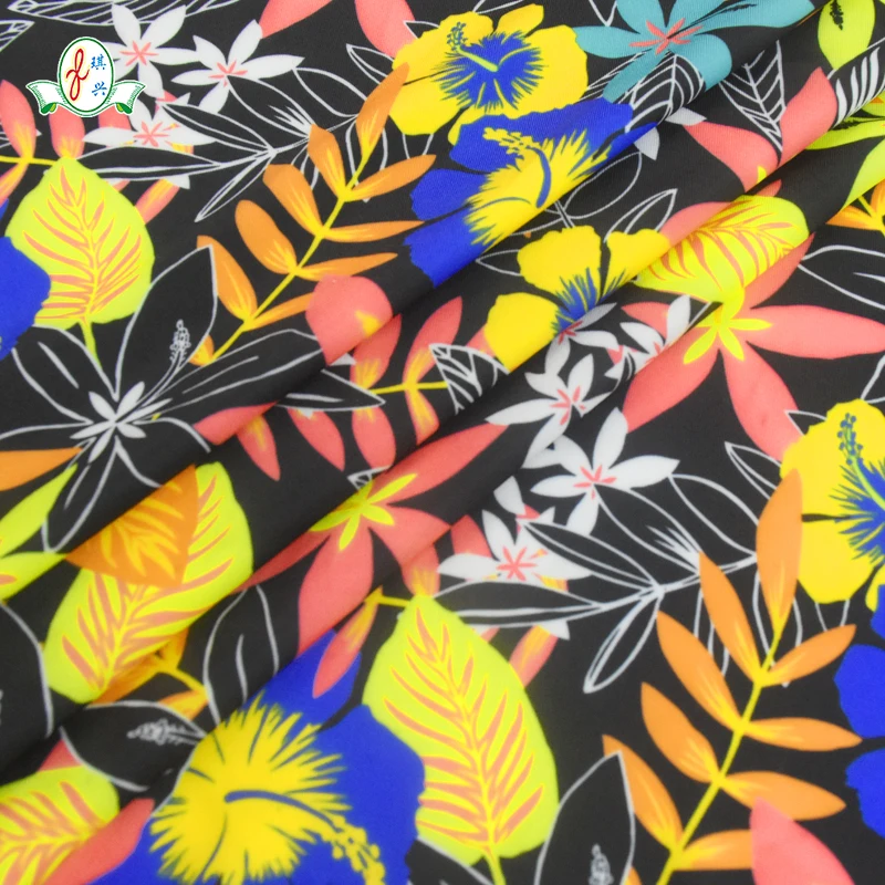 Hot selling customized color good stretch 17 Spandex 83 Recycle Polyester  Spandex  Fabric for swimwear