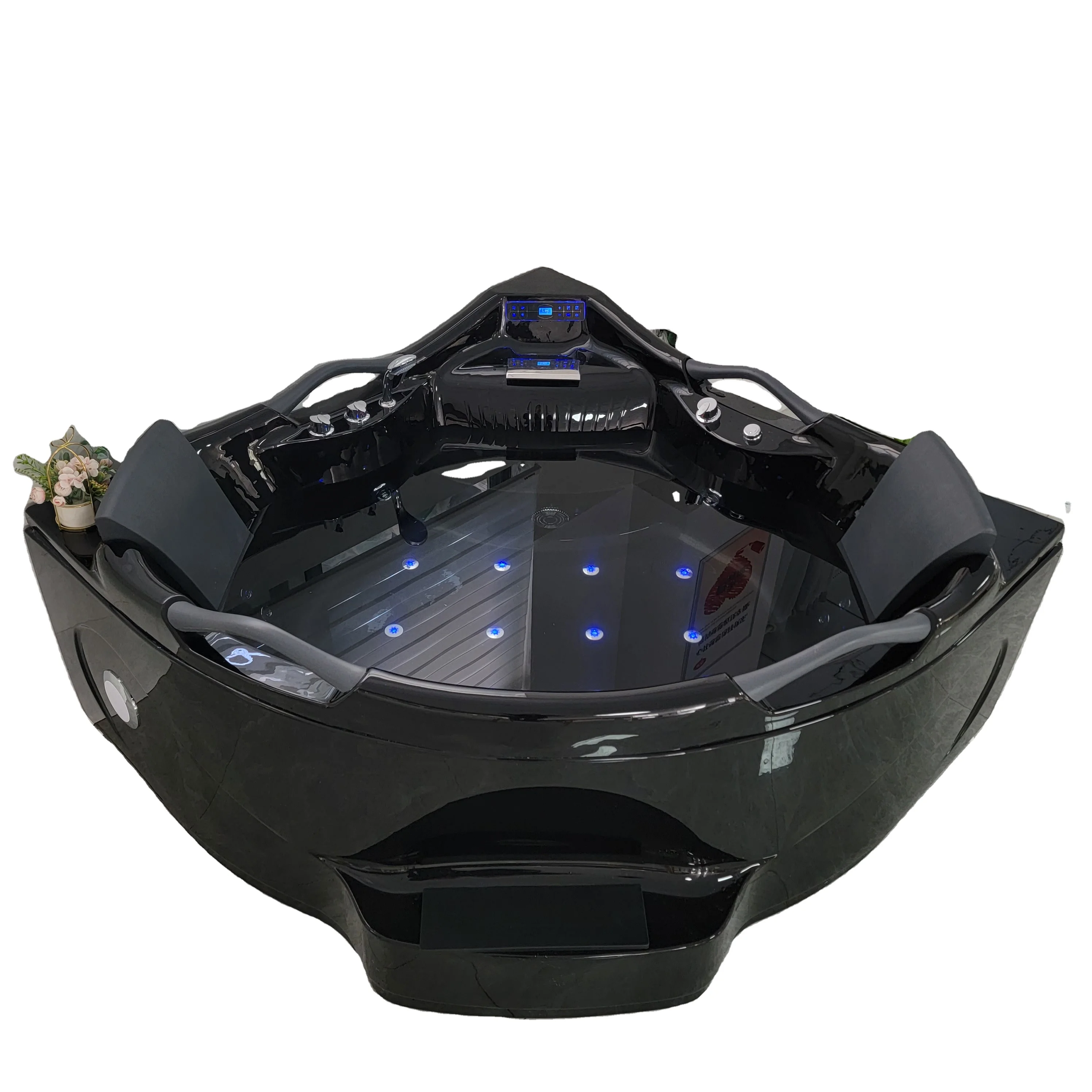 Black Acrylic Massage Bath Tubs Bathtubs & Whirlpools Corner massage bathtub hot tub for soaking