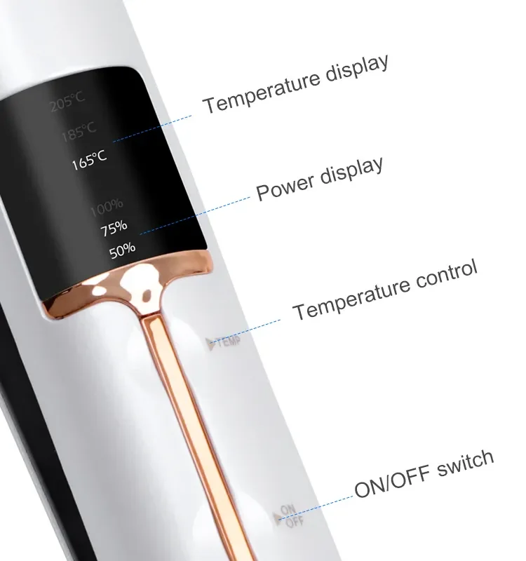 2 in 1 Cordless Flat Iron Curler Portable Wireless Mini USB Rechargeable 400 Degree Hair Straightener