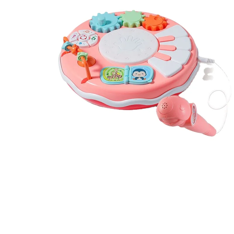Early education puzzle music musical instrument playing while singing microphone multi-function piano drum toys