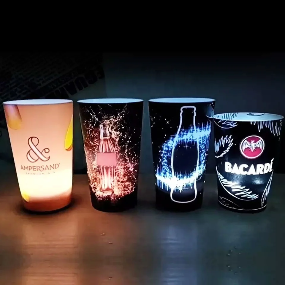 OEM Glowing Cup Water Sensitiveled Led  Beer Cup For Bar Led Light Up Drinking Glasses Fun Glowing Cups