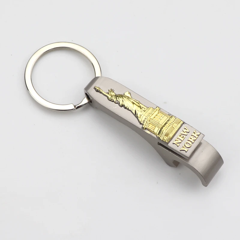 Custom Logo Hot Style Tourist Souvenir Metal Beer Bottle Opener Keychain Key Rings