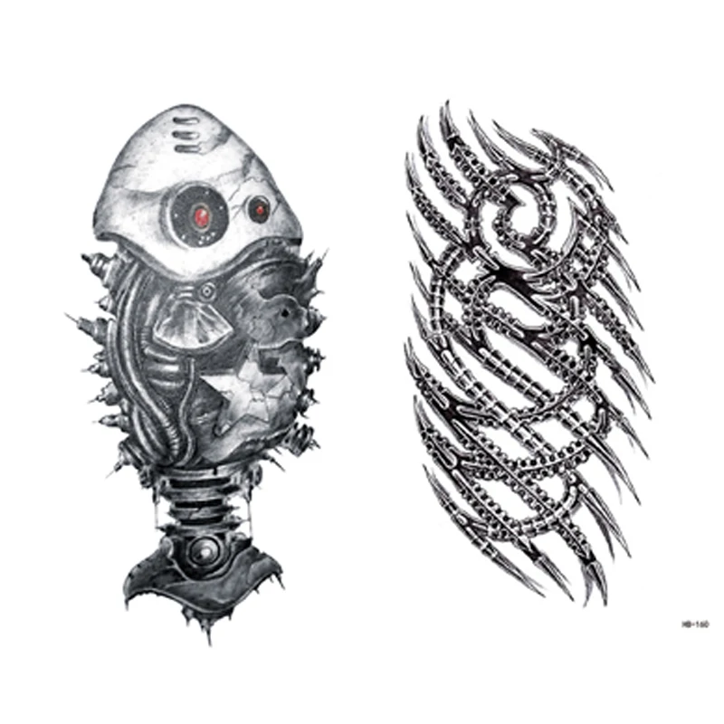 OEM Waterproof Machine Arm Design Tattoo Sticker Cool Half Arm Men Body Art tattoo stencil sticker Supplies Long Lasting