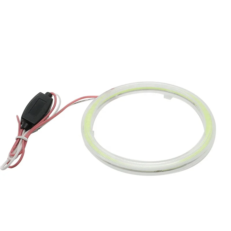 Cob Led Angel Eyes Car headlight aperture 90MM RED BLUE Fog Lamp COB Headlamp angel eyes 12-18V