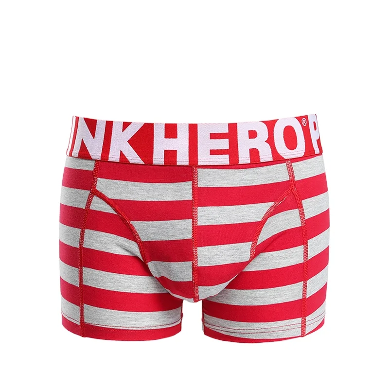 YCH мужские трусы-боксеры трусы оптовая продажа PINK HERO с трехмерной аппликацией в виде пошив широкую полоску Модный трикотажный шарф хлопок боксеры