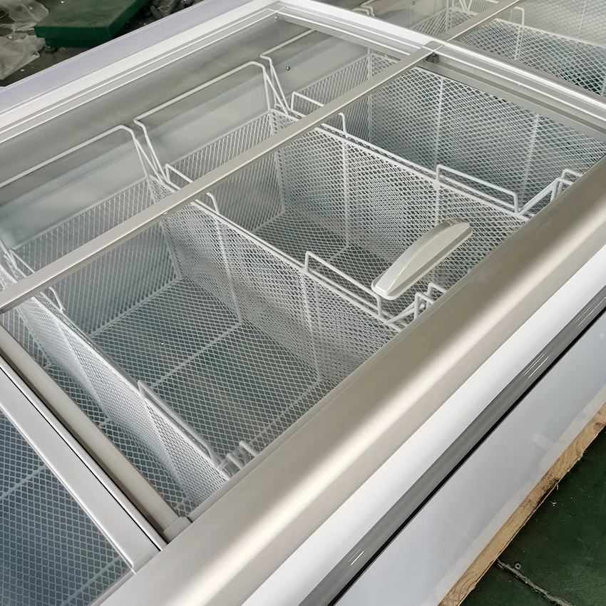 commercial freezer showcase top glass door refrigerator deep chest island display freezer supermarket combined type freezer