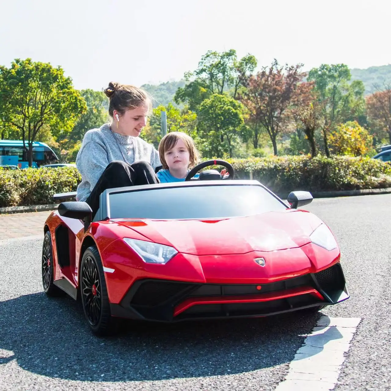 2 seats licensed adult kids brushless motor 24V electric powerwheels battery operated ride-on cars for big kids