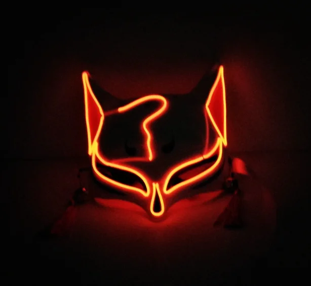 Time-limited Discount Halloween Horror Fox Mask Party EL Cold Light Luminrous Mask Cosplay Custom Glowing Led Facemask