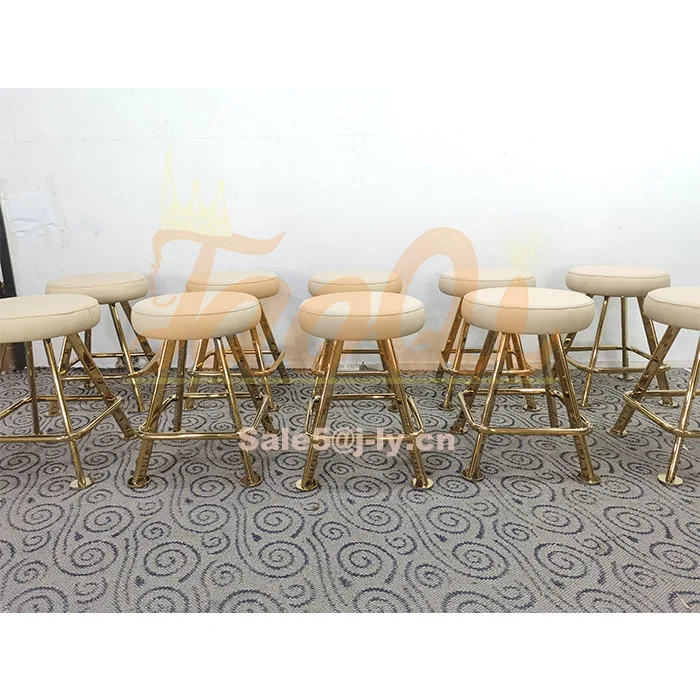 K1106 High Bar Counter Casino Chair Swivel Gaming Stools Chairs Cheap Pu Leather Golden Metal Base Slot Roulette Bar Chair