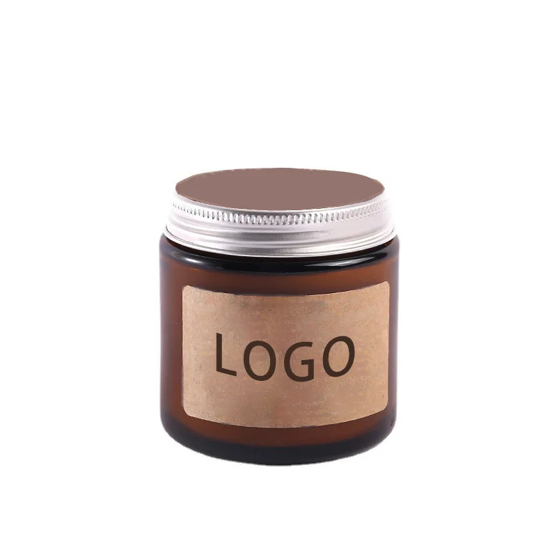 Customizable Logo Label Pattern Luxury Glass Jar Handmade Soy Wax Scented Candle With Lid