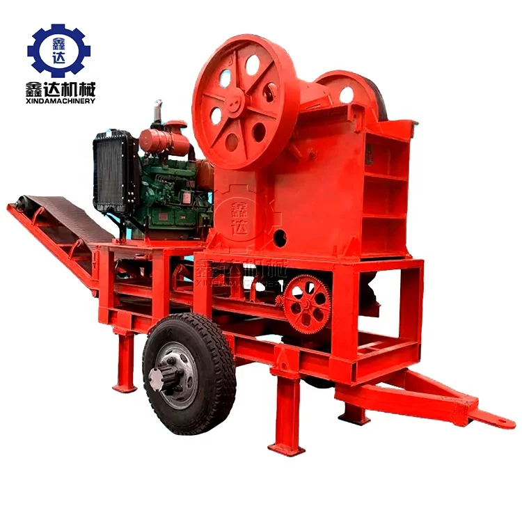 Mobile crusher stone granite limestone gravel jaw crusher machine stone crushing small rock crushers for sale