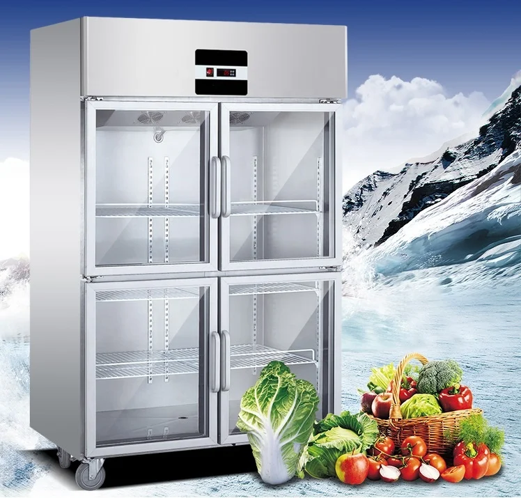 Hotel Restaurant Stainless Steel Display Stainless Steel Refrigerated Display Commercial Kitchen Refrigerator Equipment
