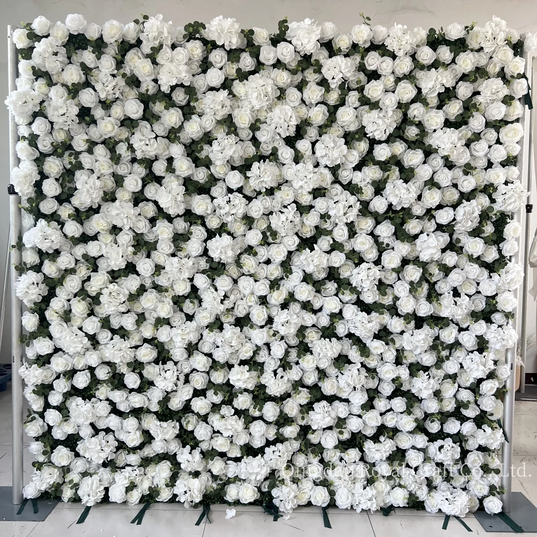 Wedding Decor Luxury Artificial Peony Flower Wall Backdrop 8ft X 8ft Zipper Wall Flower Handmade Roll Up Fabric Flower Wall