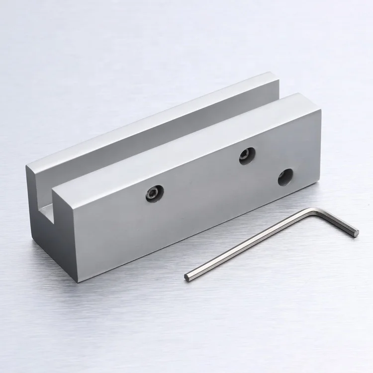 China Factory High Quality Wall Mount Metal Aluminium Satin Finish Glass Accessories Sign Holder with Clamp