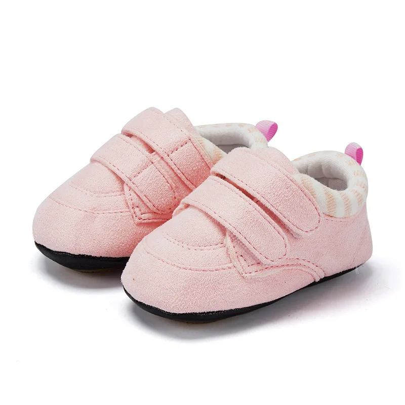 
whole sale solid suede fabric warm casual baby shoes winter 