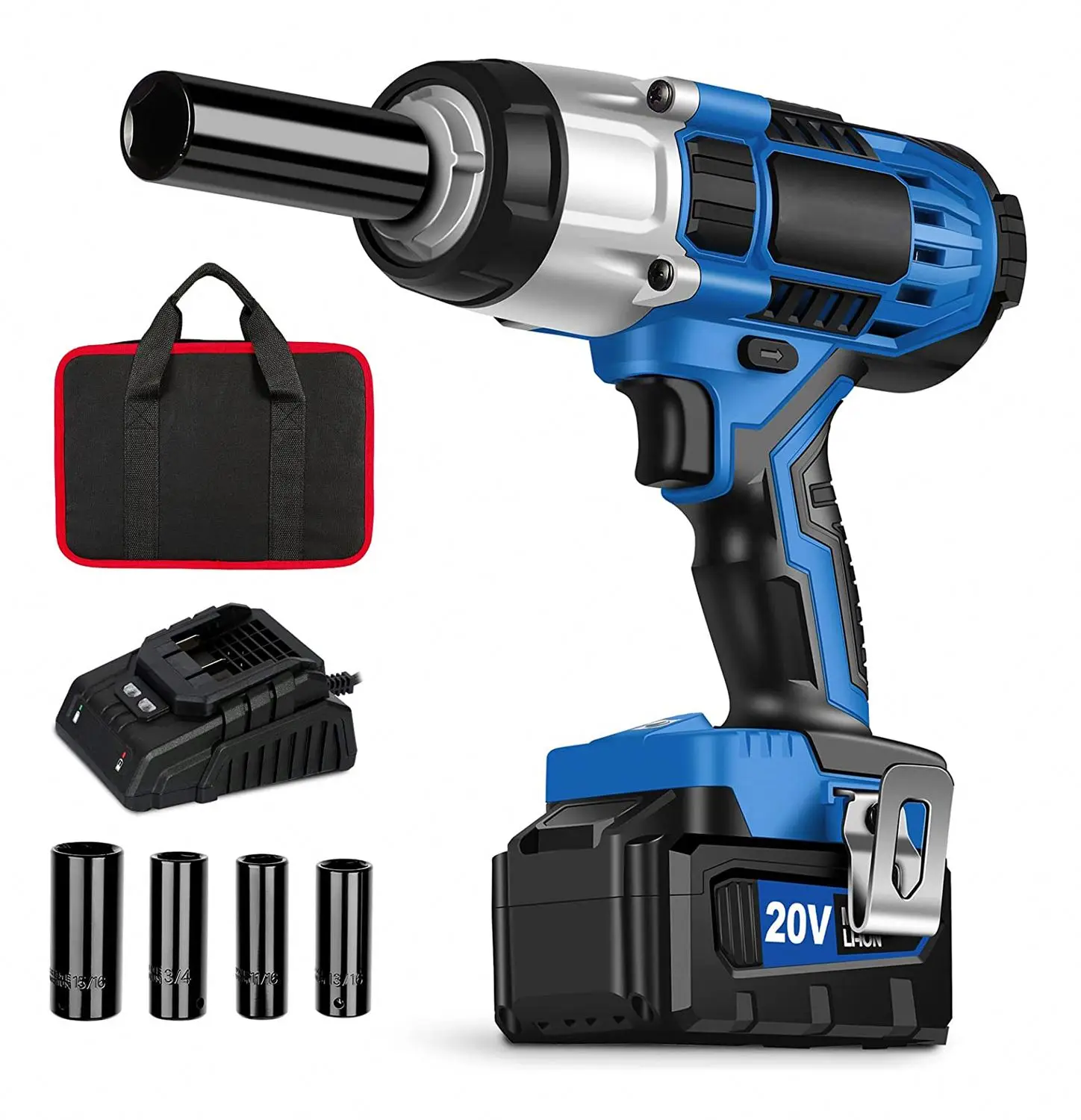 High Quality Cordless Electric Battery Operated Hand Scaffold Impact Wrench Torque Gun for Car Wheel Tires Nuts