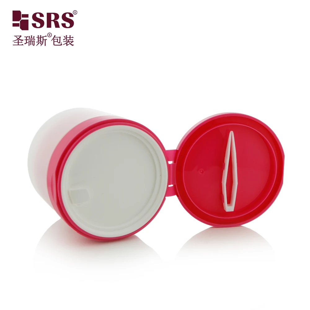 4 oz plastic jars with lid double wall PP PCR flip cap eye mask container with  pincet