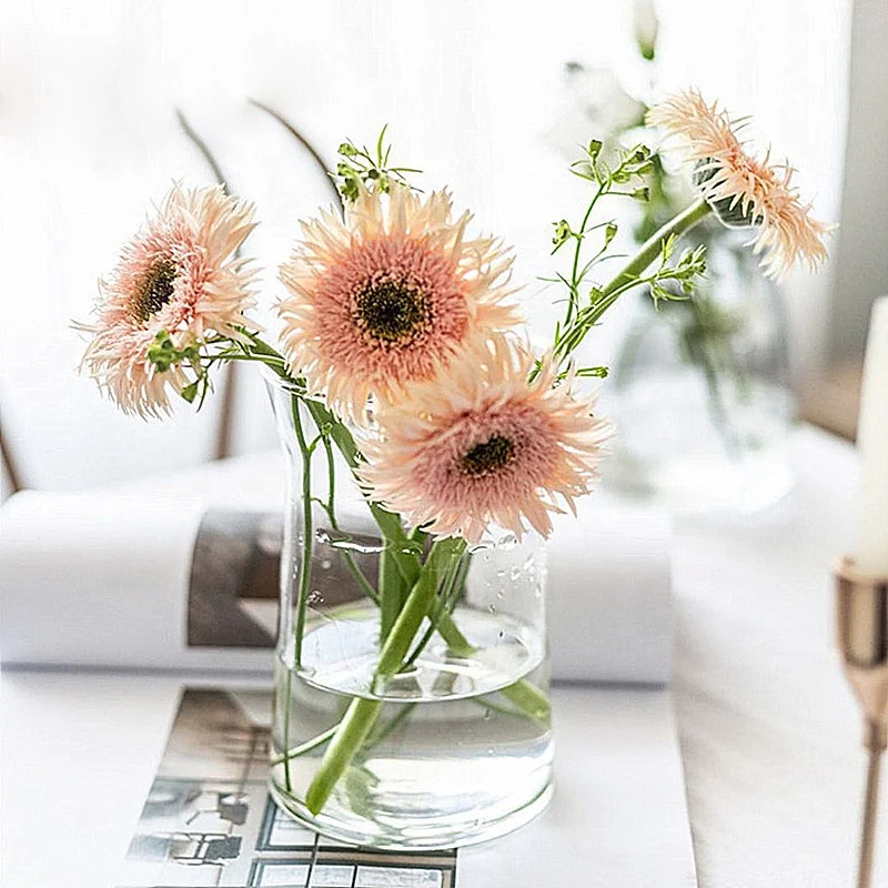 High quality Creative Home Decoration Crystal thick bottom heavy waist spirit shot Whiskey Glass Tabletop Flower Vase