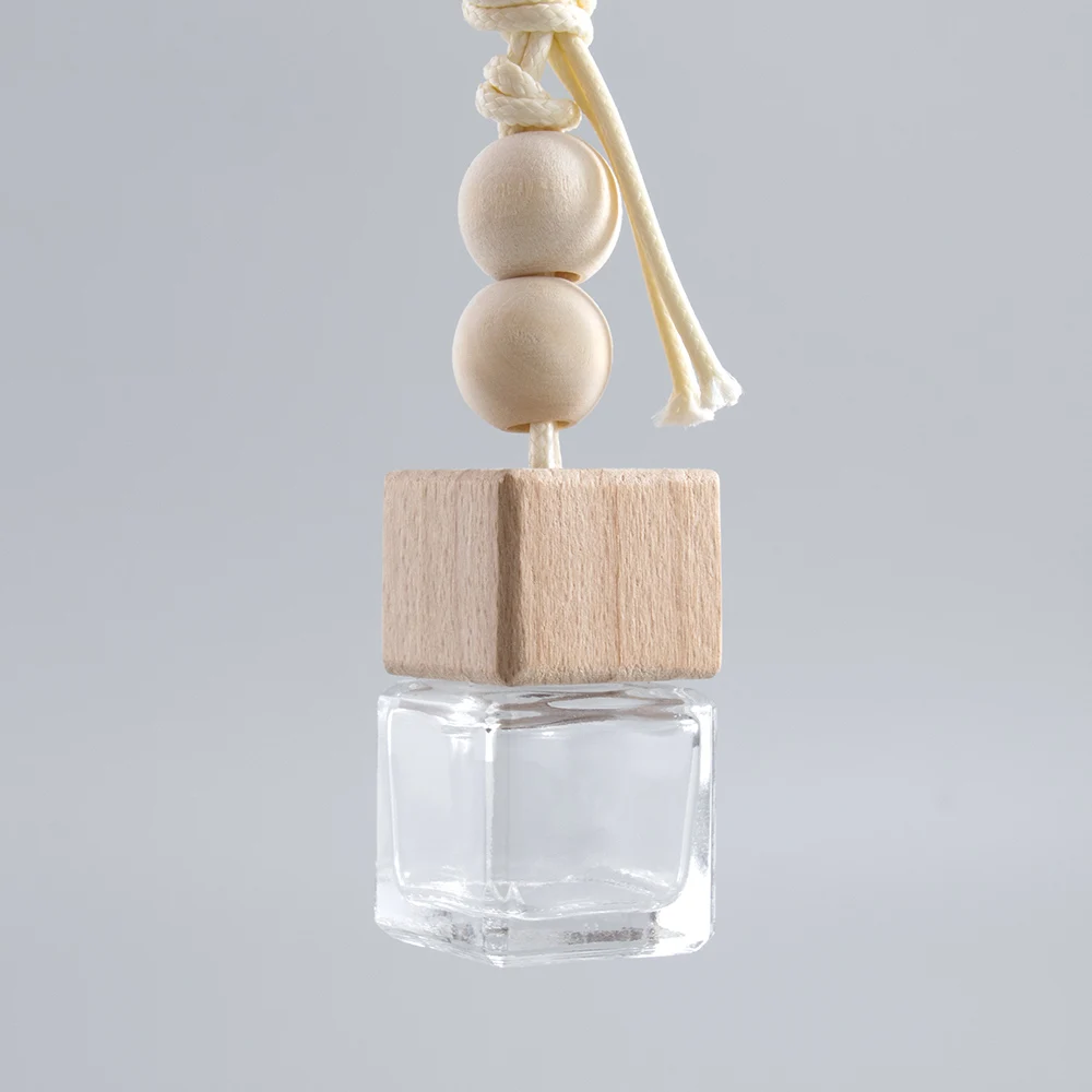 Square 3ml 5ml 10ml 15ml 12ml Clear Hanging Car Reed Glass Aroma Hanging Diffuser Bottle