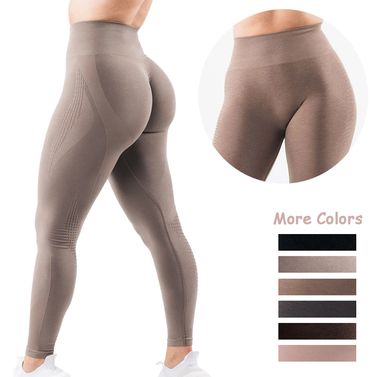 Super soft feel tight body buttocks cationic seamless jacquard cropped pants yoga pants gym pants
