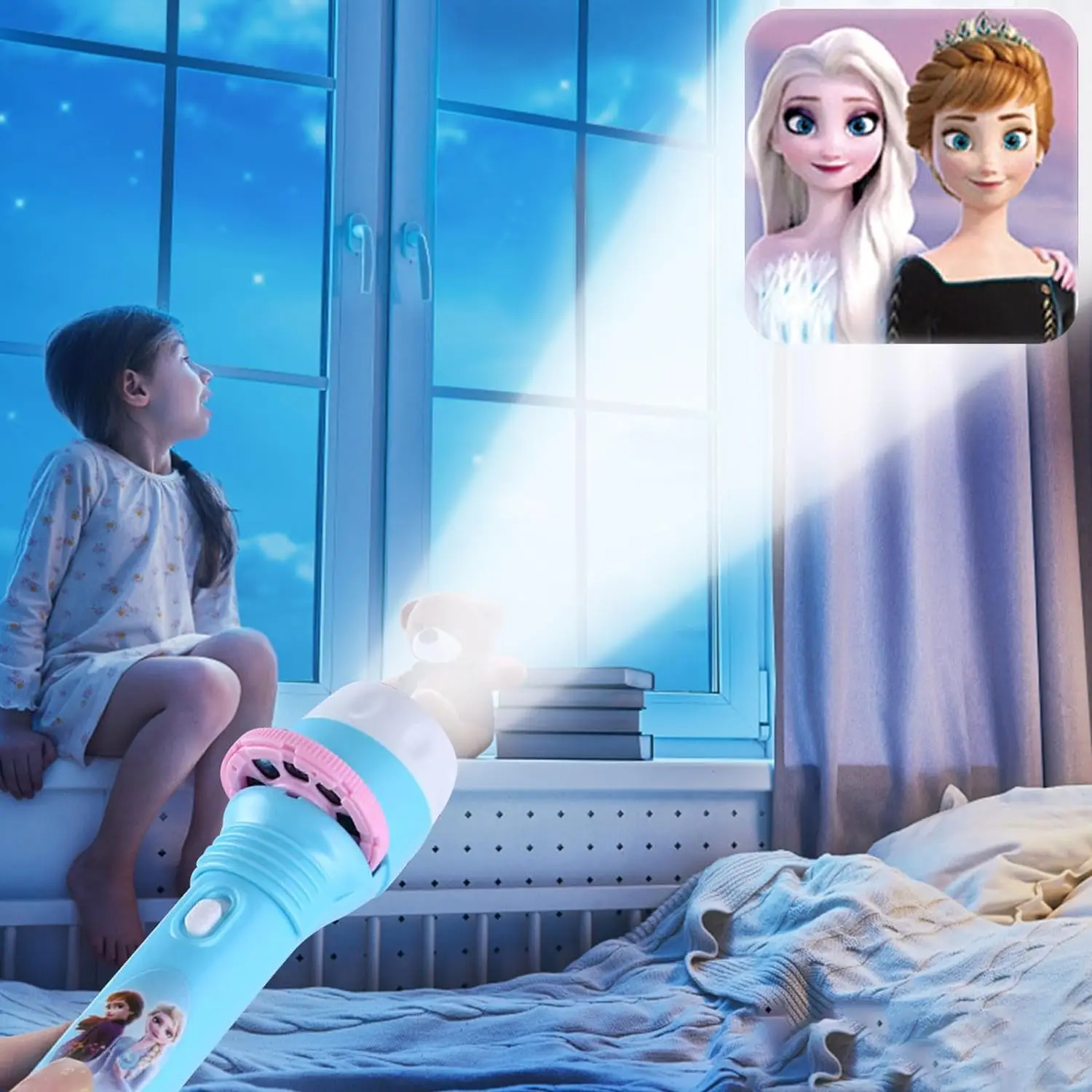 Kids Flashlight Story Book Projector Kaleidoscope Early Educational Toys Sleep Light Preschool Fairy Tale Projection Lamp Gift