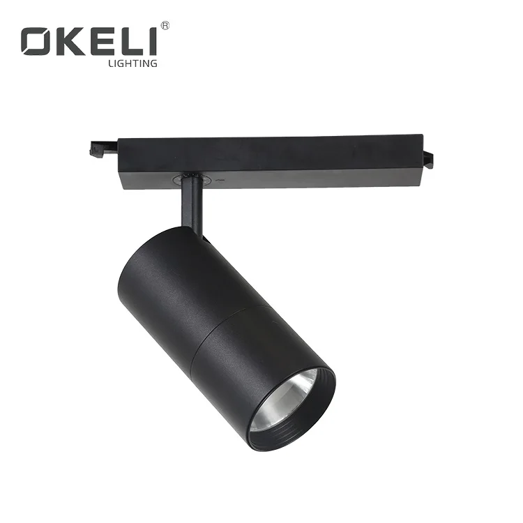 
OKELI Supplier Hot sale IP20 25w 35w aluminum material spotlights focus COB led track lamp  (1600085565799)