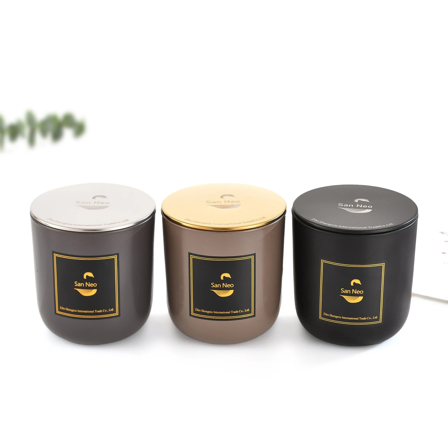 Sales Reasonable Price Wholesale Matte Brown Black Luxury 8 Oz Glass Candle Jar With Lids