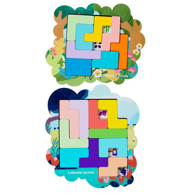 Early Educational Toys Wooden Russia Logic Jigsaw Puzzles Games For Children Custom