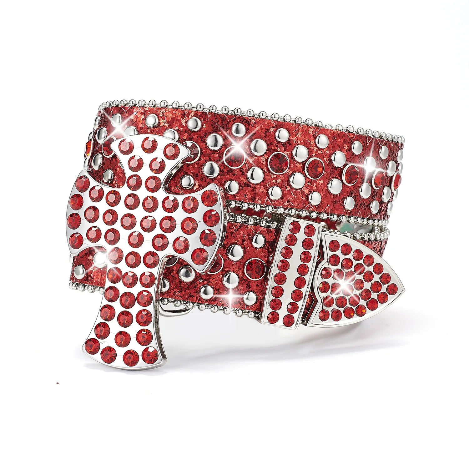 Retro metal buckle western belt bead BB imon belt diamond PU leather strap skull bucklecowboy rhinestone Belts for women