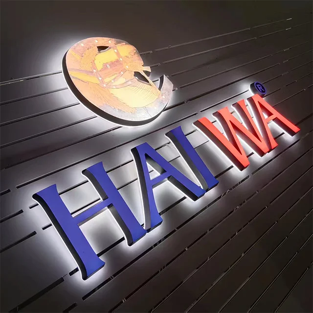 Exterior Wall Logo Sign 3D Letters Custom Business Sign Backlit Acrylic Letters 3D Sign Boards