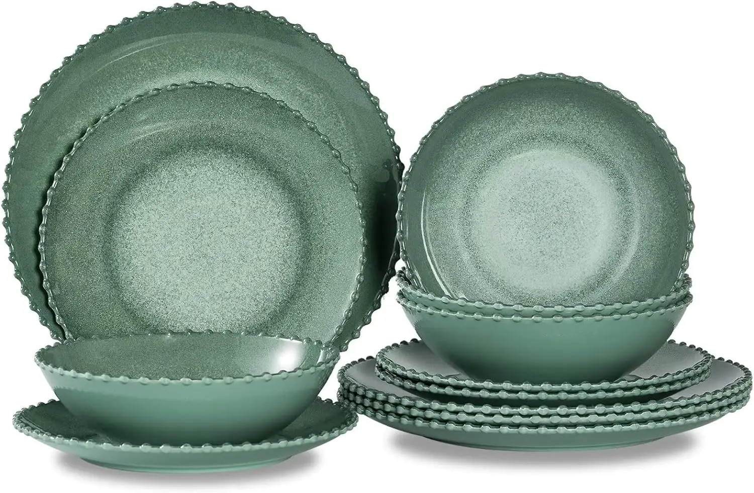 Nordic creative tableware home Western food steak dessert salad pearl edge melamine dinnerware plate bowl set For 4 people