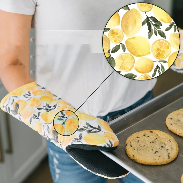 Custom Print Microwave Wholesale Cotton Double Oven Mitten Sublimation Pot Holders For Kitchen