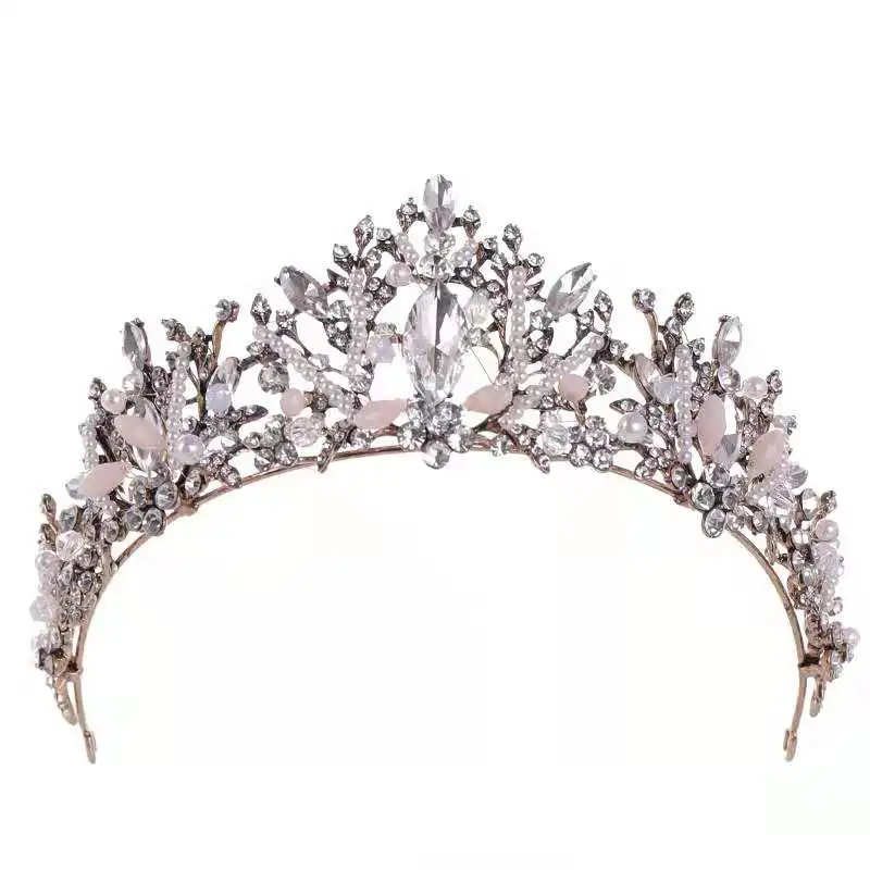 Wholesale wedding crown headdress handmade headdress hair ornament crystal bridal tiara crown
