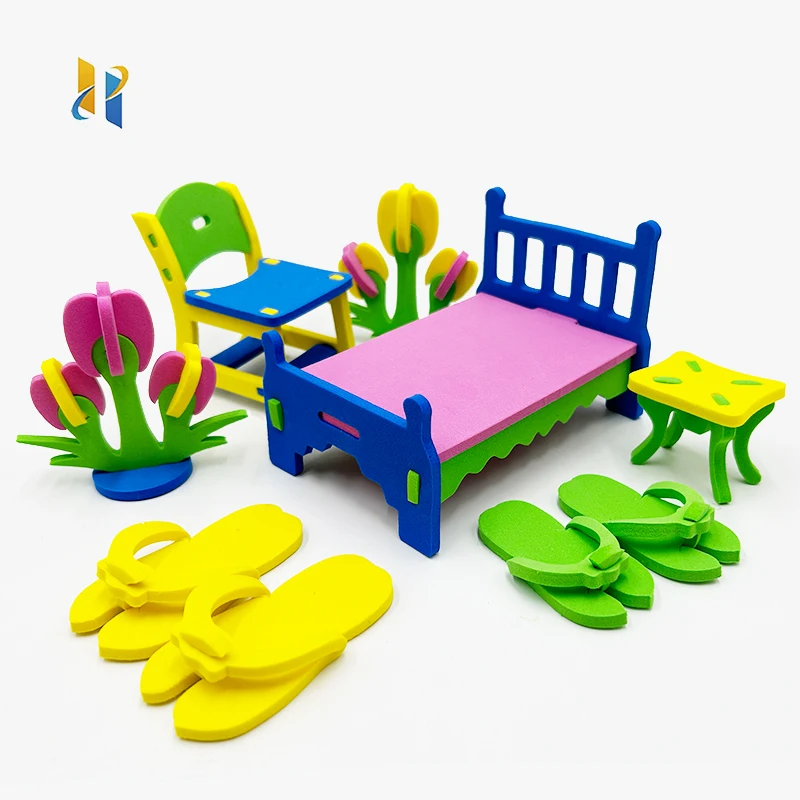 Wholesale Hot Selling Kids Toys Intellect Desk And Chair Study Furniture Set For Eva Foam 3d Jigsaw Puzzles