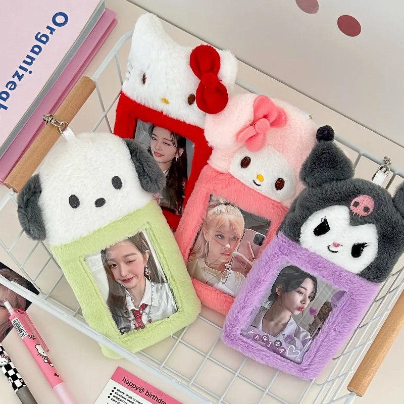 Kawaii Sanrio plush card holder kuromi hobbies & models campus cute animal meal card polaroid idol card display pendant