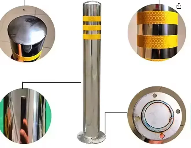 304 Stainless Road Parking Steel Bollard Post Stainless Steel Road Bollard Anti-collision Post