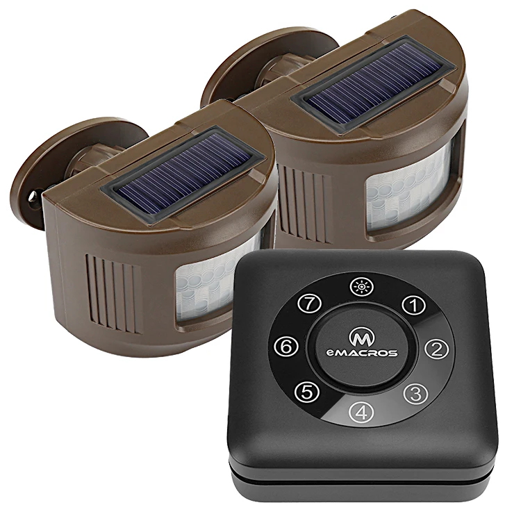 sms alert car alarm 1/2 Mile 7-Zone Solar wireless door window open alert 1 receiver& 2 sensors