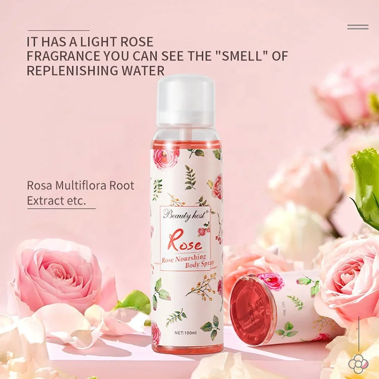 Back Acne Removal Rose Body Spray Deodorant Long Lasting Fragrance Sexy Charming Rose Extract Nourishing Soothing Ladies Spray