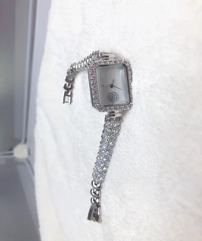 Luxury Crystal Watch Fashion Quartz Watches Ladies Wrist Watches Stainless Steel Female Glass Women Customised Rectangle 2024