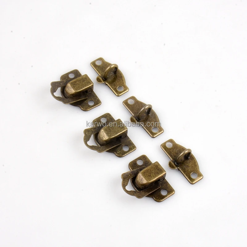 Karwo 28*26mm Antique Brass Color Wooden Case Lock Box Latch Clasp