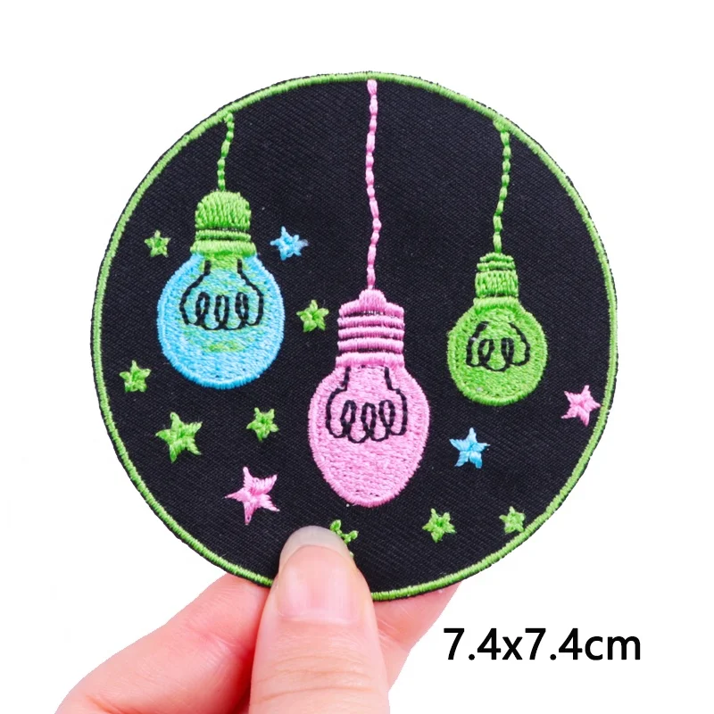 E-0055 DIY Shirt High Quality Girls Power Embroidered Letter Hoodie Patch Rainbow Skull Bear Wolf Embroidery Patches