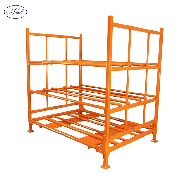 Customized 3 layers Movable Wheels RIM Utility Tire Foldable Portable Stacking Racks for Smaller tyres storage