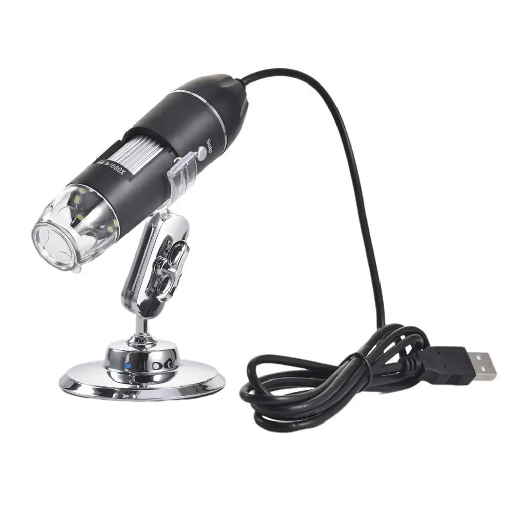 3 in 1 1600X Digital USB  Microscope Magnifier Camera 8 LED with Metal Stand Type-C/Micro For Android phone Digital Microscope