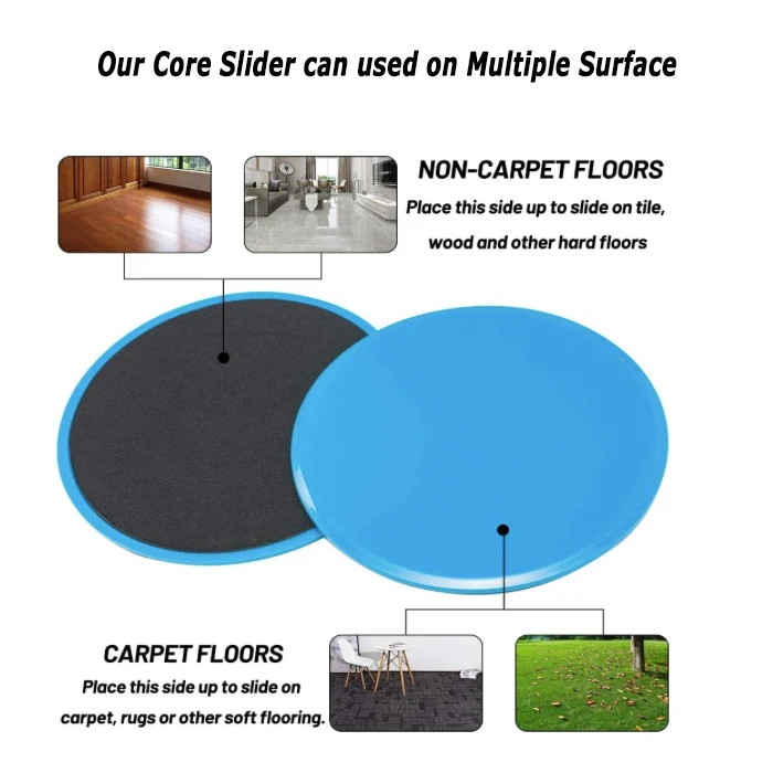 Portable ABS & EVA Fitness Equipment Core Sliders Exercise Gliding Discs Gliders for Core Workout