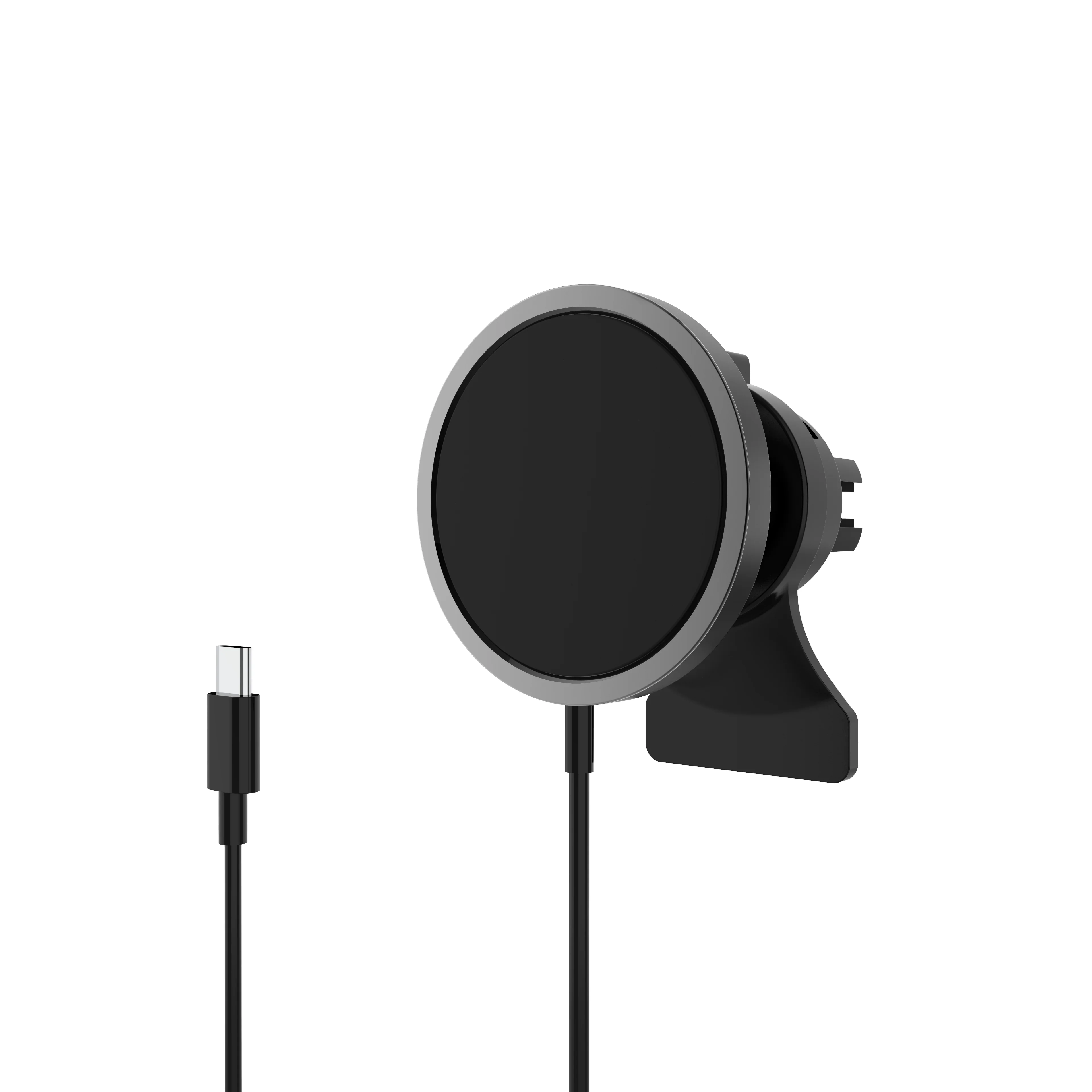 
2021 New Design Automatic Clamping Mount Qi wireless car charger magnet for iphone for Android phone 