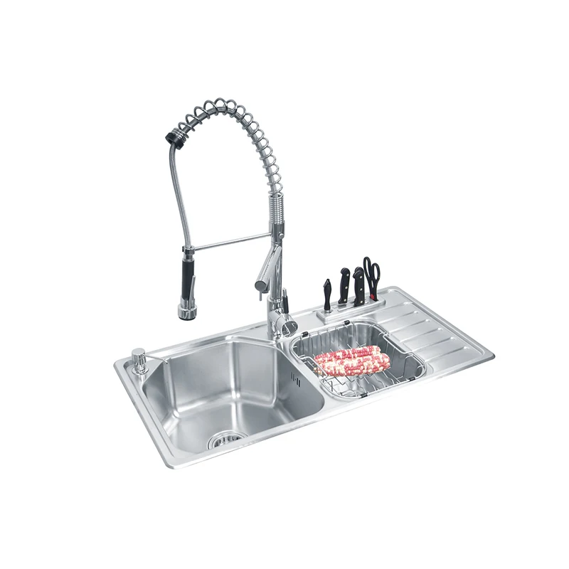 Restaurant kitchen equipment high quality double bowl kitchen sink stainless steel sink bowl