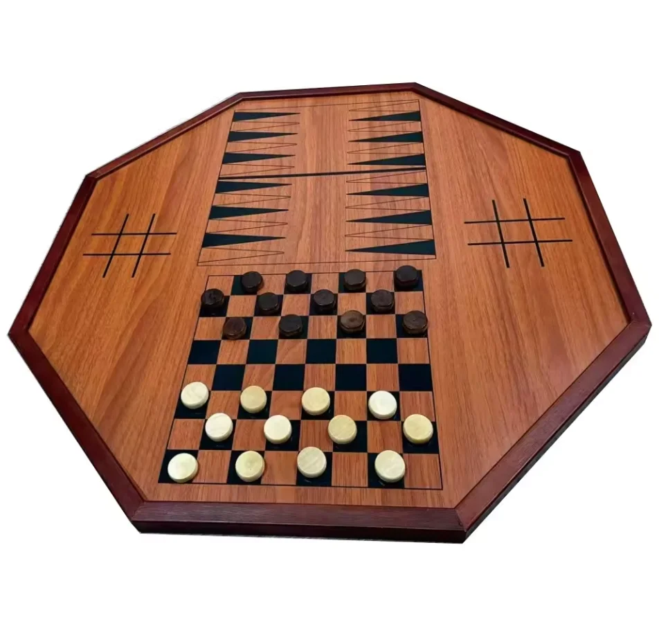 Wooden Classic Dexterity Board Game Wooden Portable Crokinole Board