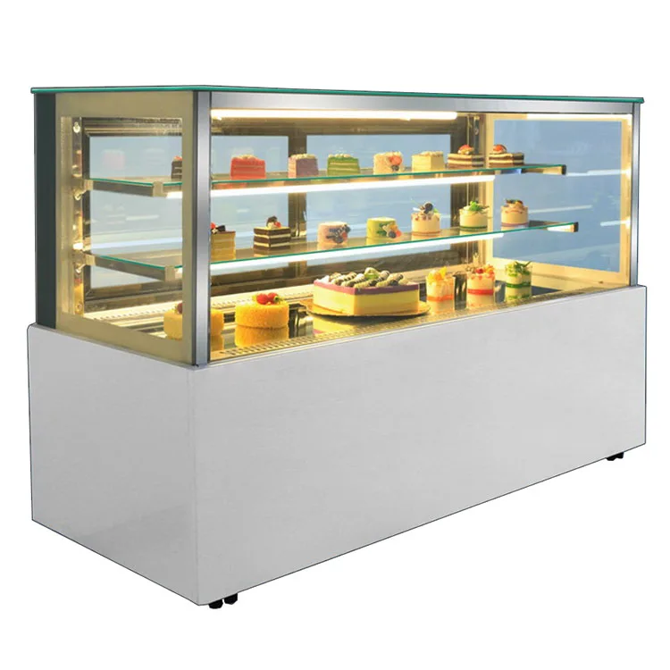 Professional square Glass Bakery Display cabinet